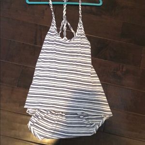 Blue Life blue and white stripped tank top